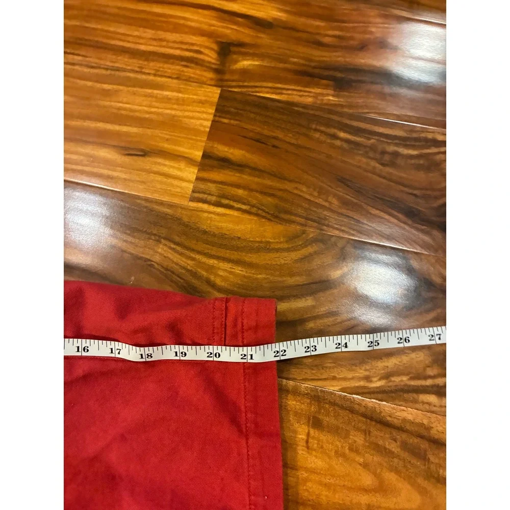 Chaps Mens Red Cargo Shorts Size 32 Cotton‎ Casual Outdoors Summer Bottoms